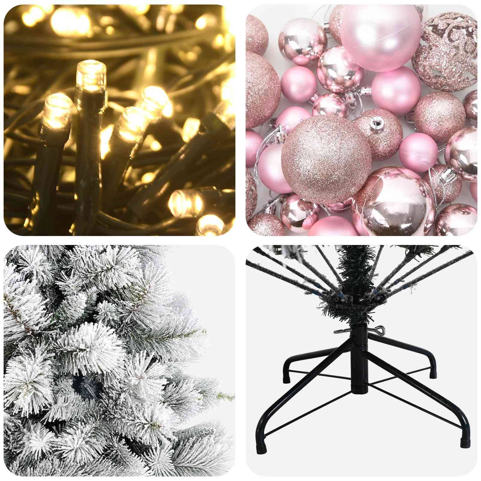Vidaxl - Sapin de Noël artificiel avec boules 180 cm 300 LED Blanc chaud vidaXL 3466657 - Image 8