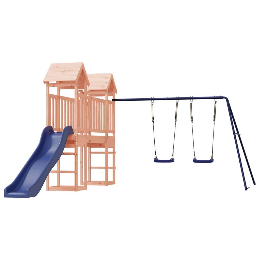 Helloshop26 - Aire de jeux d'extérieur balançoires toboggan portiques robuste jeux jardin 308 x 461 x 207 cm bois massif de douglas - Image 1