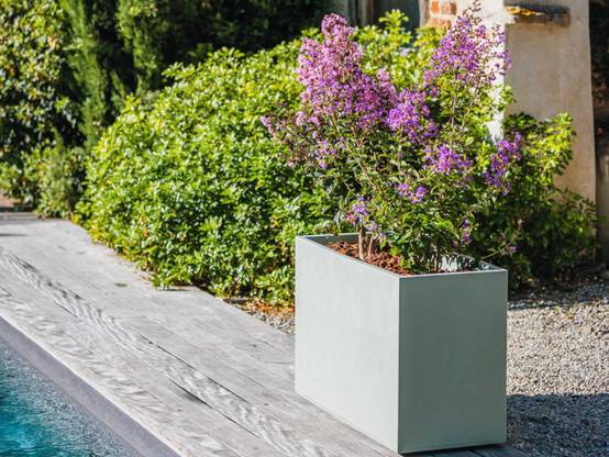 Eda - Jardinière Muret Basalt Décor béton 98 L - Vert amande - Eda - Image 2