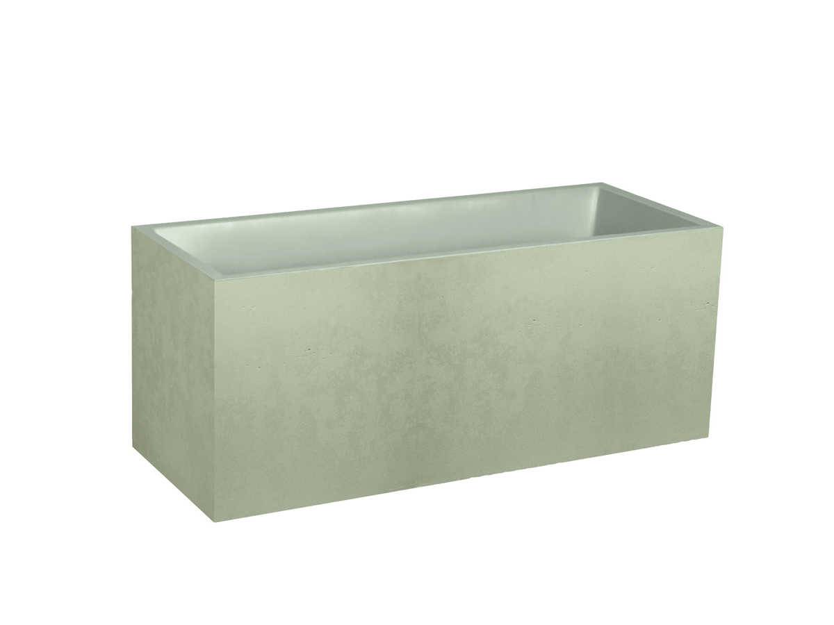 Eda - Jardinière Muret Basalt Décor béton 98 L - Vert amande - Eda - Image 1