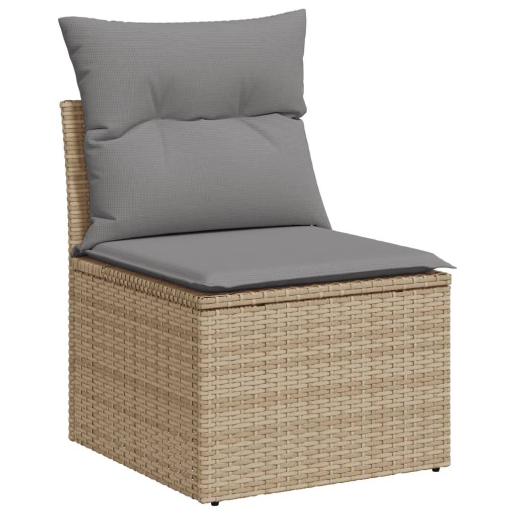 Vidaxl - Salon de jardin avec coussins 7 pcs beige résine tressée vidaXL 3224589 - Image 6