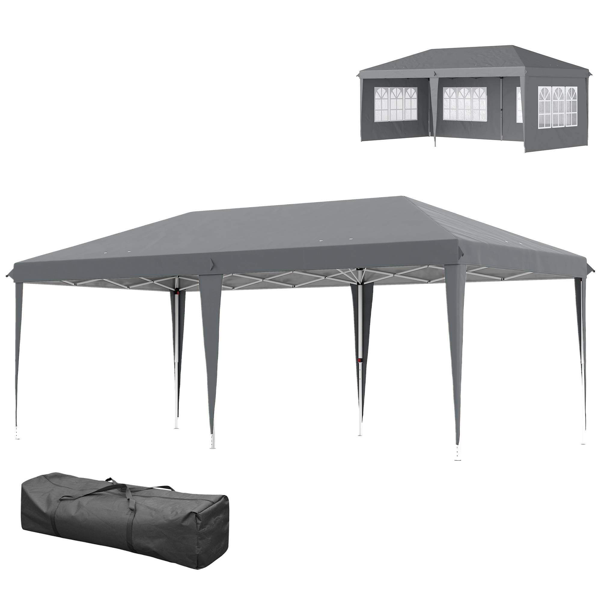 Maison Chic - Tonnelle pop-up pliante - tente de réception - 3 x 6 m 3 cotés démontables gris fr563 - Image 2
