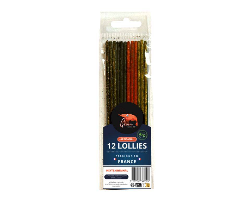 Lot de 12 Lollies Mixtes Original pour crevettes d'aquarium/Alimentation pour crevette d'aquarium