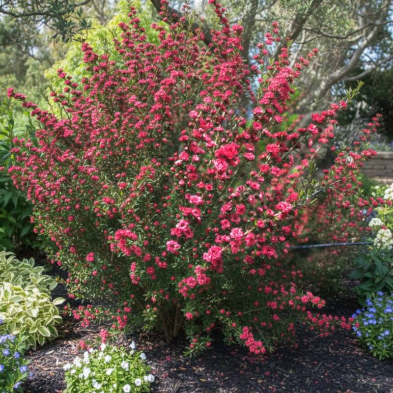 Leptospermum Red Damask, Arbre à thé à fleurs Rouge/ - feuillage Persistant - Pot de 3L - 20/40 cm - Image 5