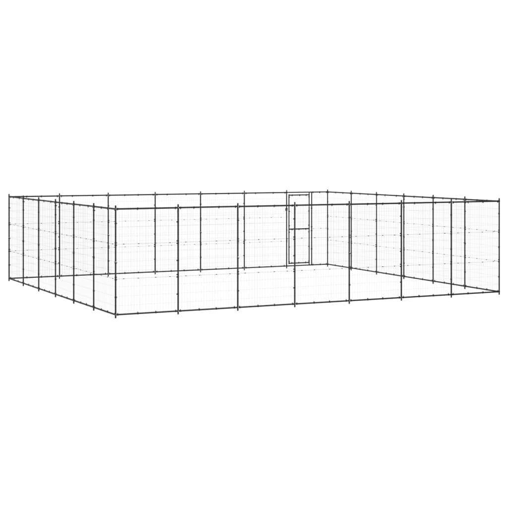 Vidaxl - Chenil d'extérieur pour chiens Acier 50,82 m² vidaXL 3082325 - Image 6