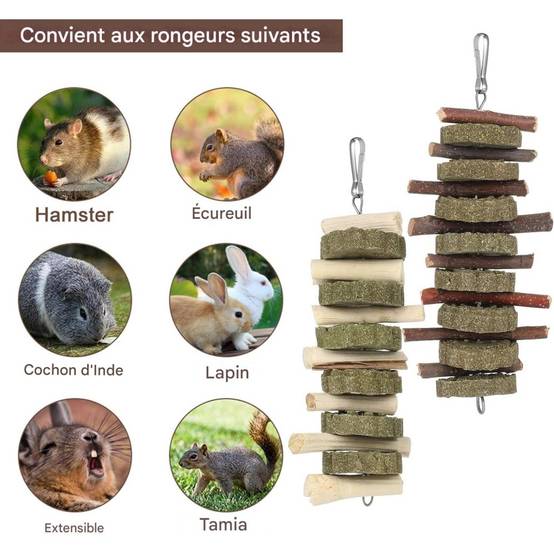 Jouets à mâcher pour lapins, hamsters, chinchillas, cobayes DtopbuyAge - Image 2