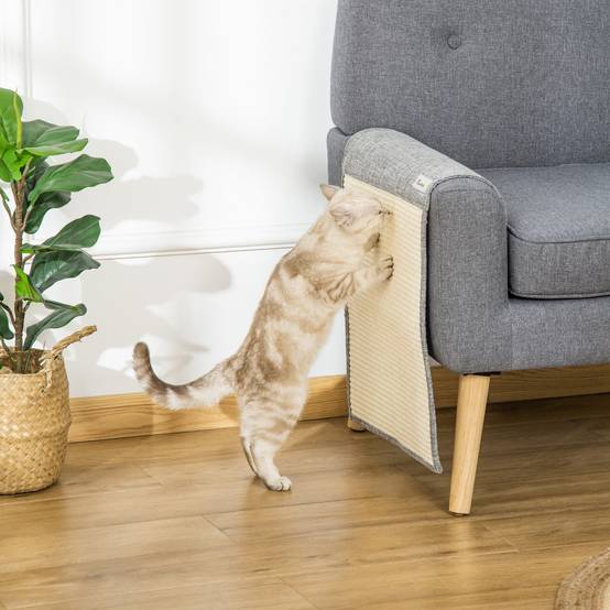 Lot 2 tapis à griffer chat protection canapé meuble sisal suspendu 130cm gris - ComfortXL Outdoor Living - Image 3