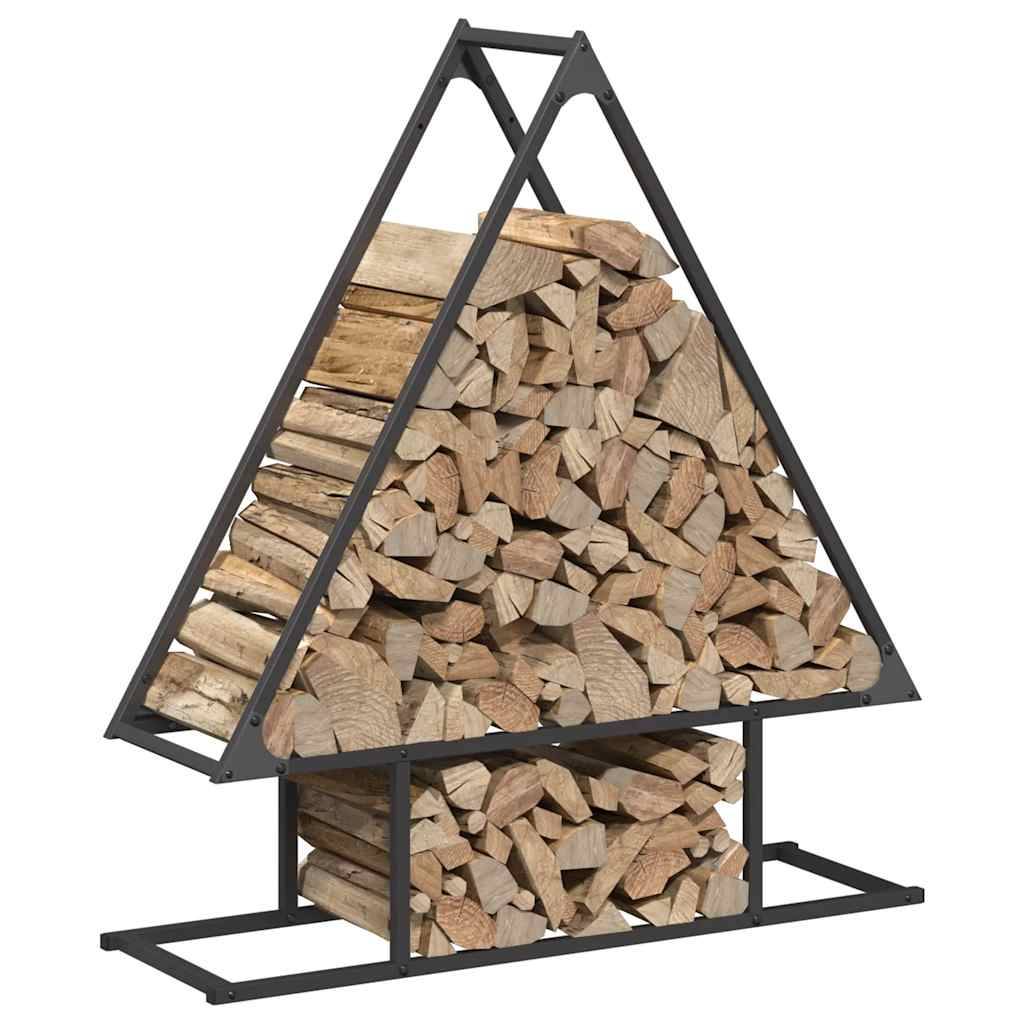 Range-bûches acier robuste pour cheminée intérieur & extérieur Noir 80x90cm – ComfortXL Outdoor Living - Image 4