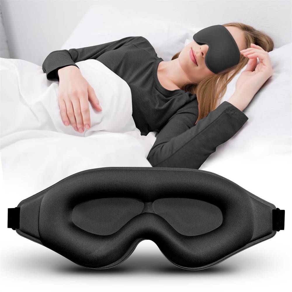 Masque de Sommeil 3D Noir - Zero Lumière - Confort Optimal pour Yeux et Cils - Ultra Léger 30g - Lytech - Image 1