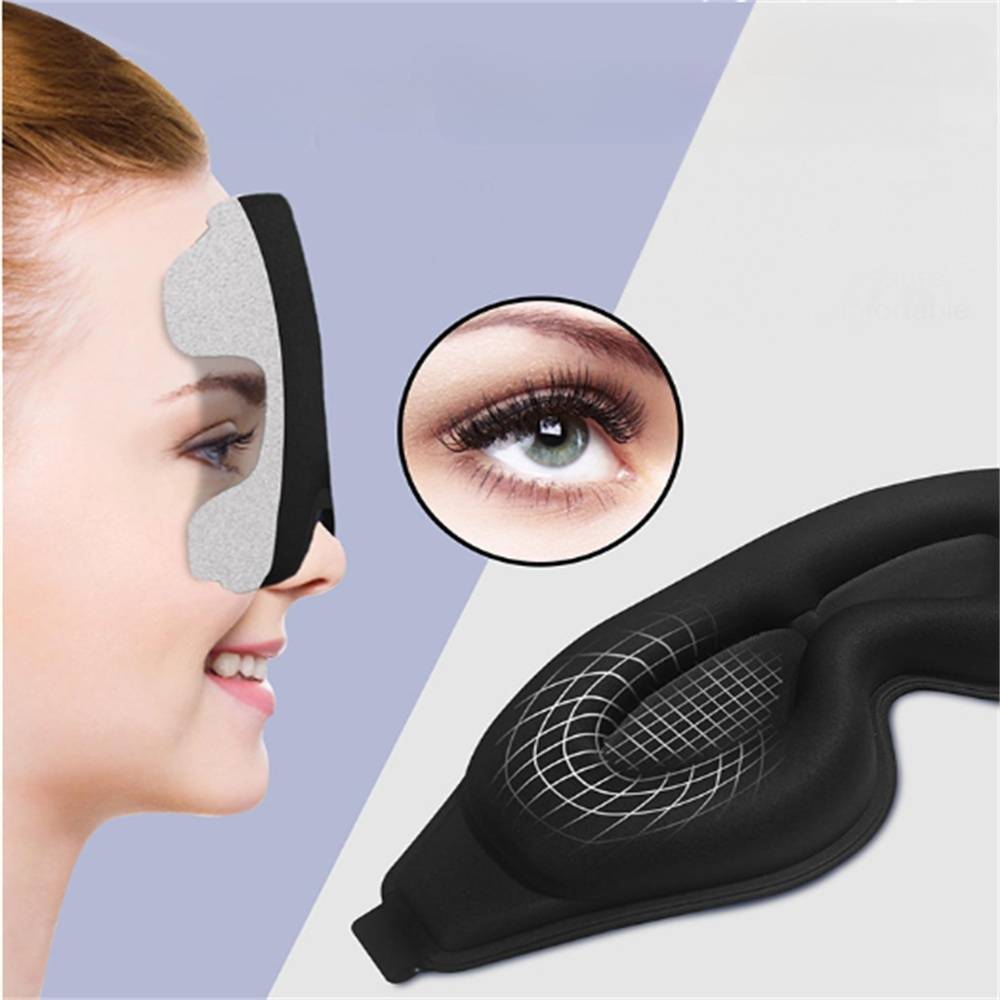 Masque de Sommeil 3D Noir - Zero Lumière - Confort Optimal pour Yeux et Cils - Ultra Léger 30g - Lytech - Image 2