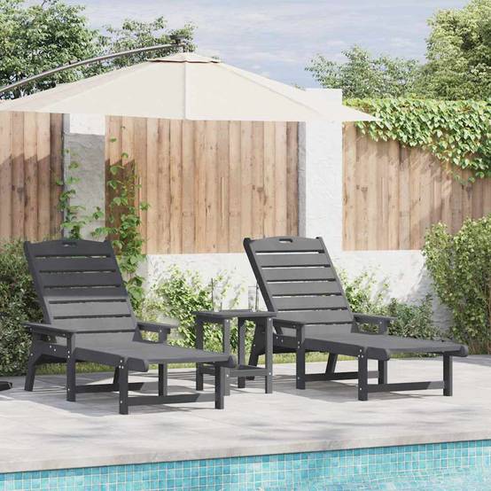 Ensemble 2 Lits de Soleil Résine Plastique Terrasse Gris Clair – ComfortXL Outdoor Living - Image 1