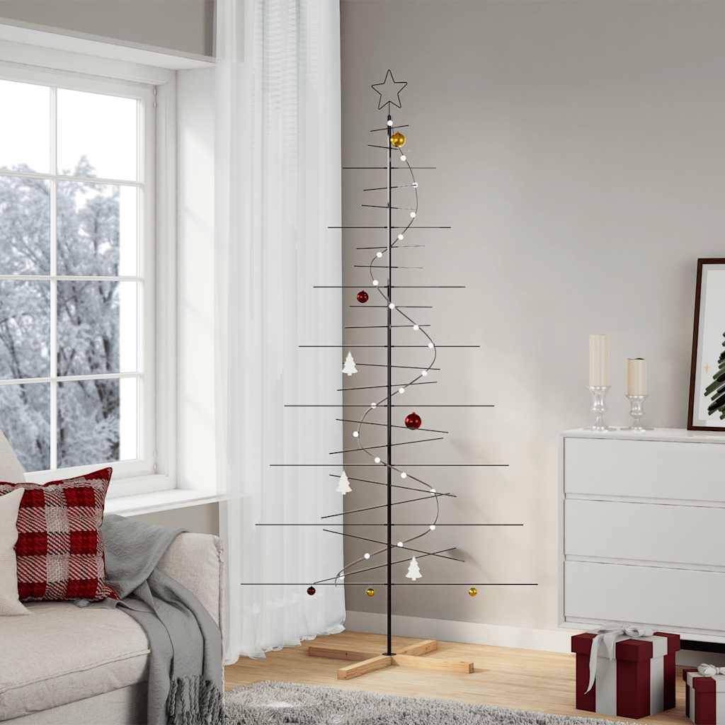 Maison Chic - Sapin de Noël | Arbre de Noël en métal avec base en bois noir 210 cm Maison Chic - Image 2