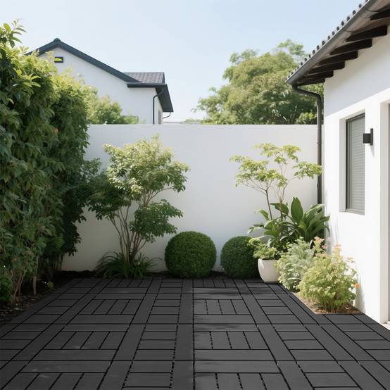Dalles de terrasse clipsables polypropylène jardin balcon drainage 30x30 gris foncé - ComfortXL Outdoor Living - Image 2