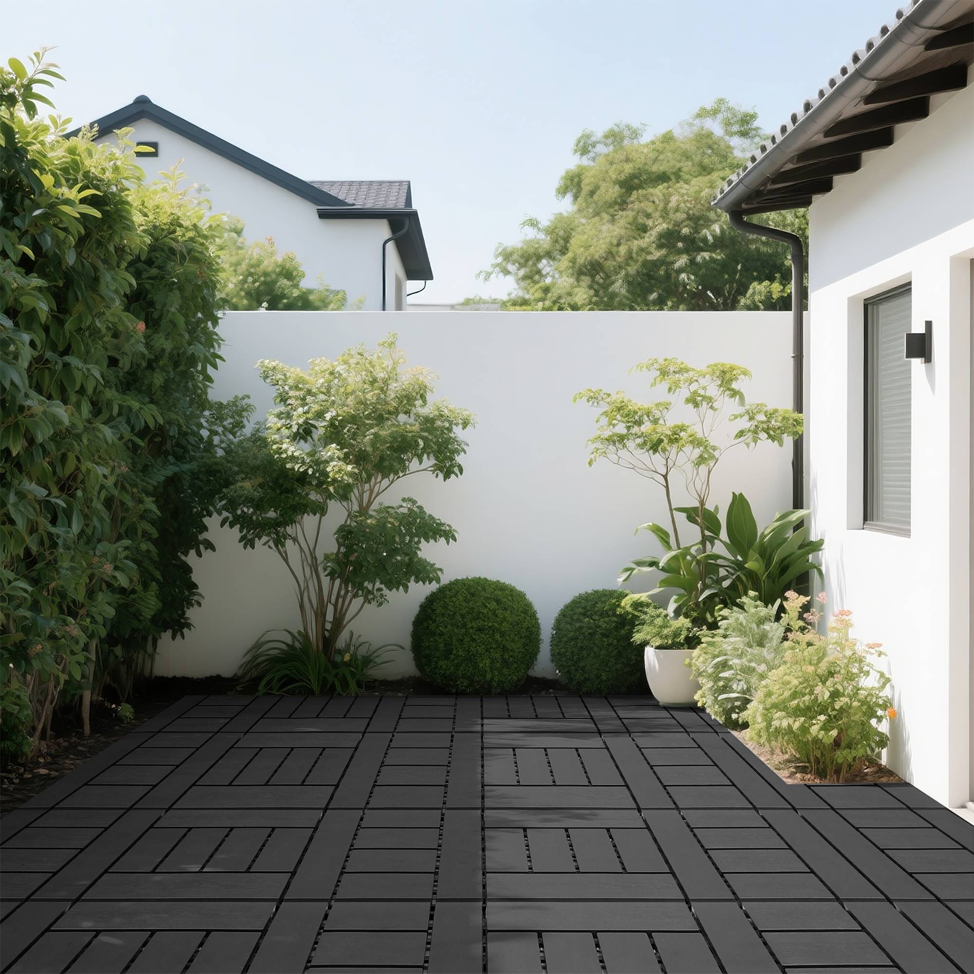 Dalles de terrasse clipsables polypropylène jardin balcon drainage 30x30 gris foncé - ComfortXL Outdoor Living - Image 2