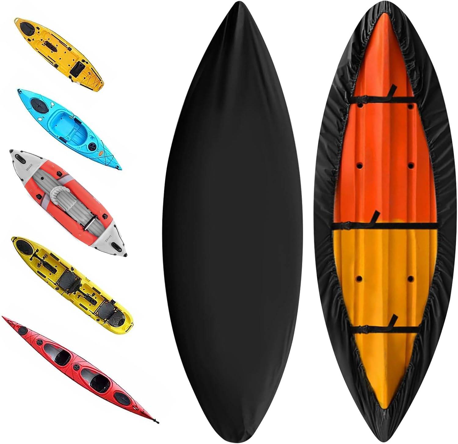 IntiMeg - Housse de protection noire pour  3,6-4 m, imperméable 210D, pour canoë, bateau, , , planche, protection solaire IntiMeg - Image 3