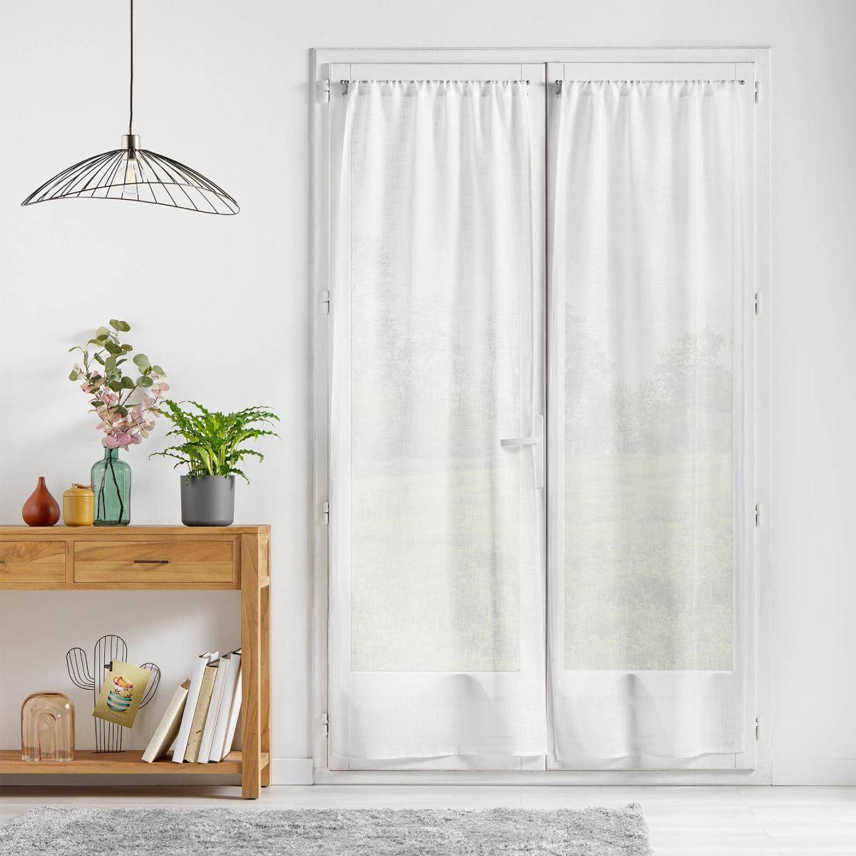 Paire de Voilage Passe-Tringle "Haltona" 70x200cm Blanc - Image 3