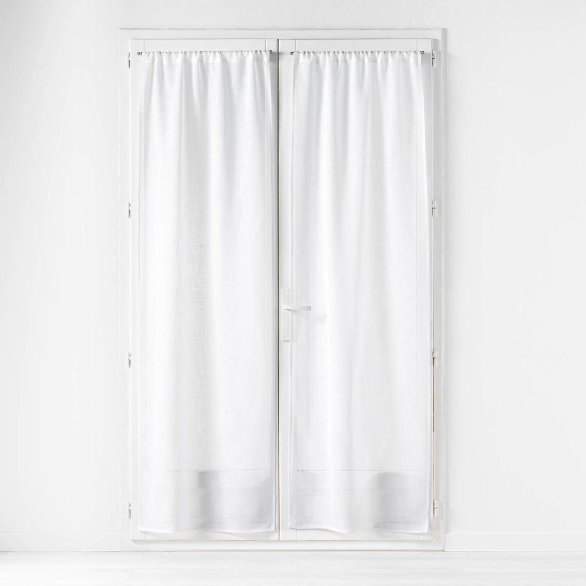 Paire de Voilage Passe-Tringle "Haltona" 70x200cm Blanc - Image 1