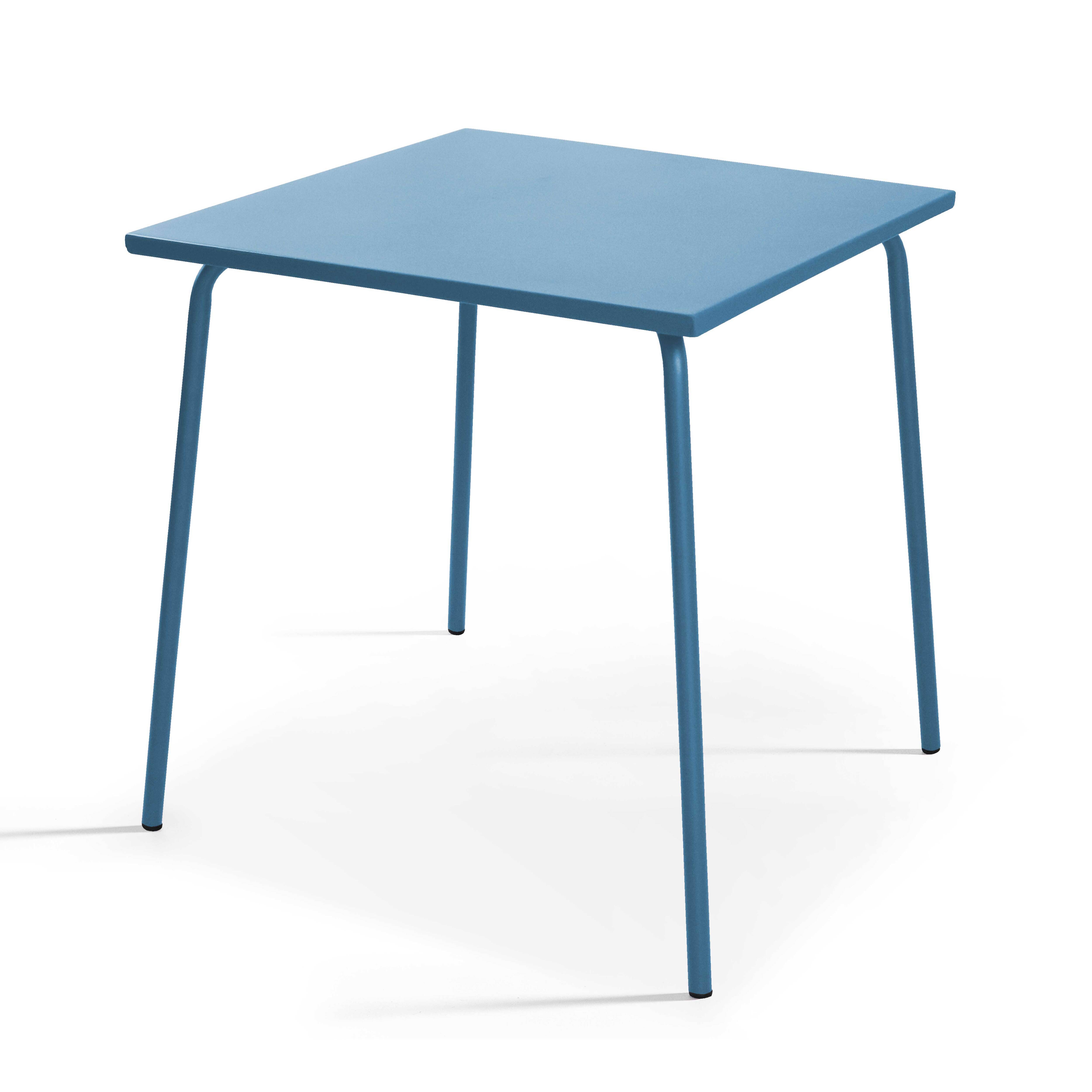 Oviala - Ensemble table de jardin carrée et 2 fauteuils acier bleu pacific Palavas - Oviala - Image 6