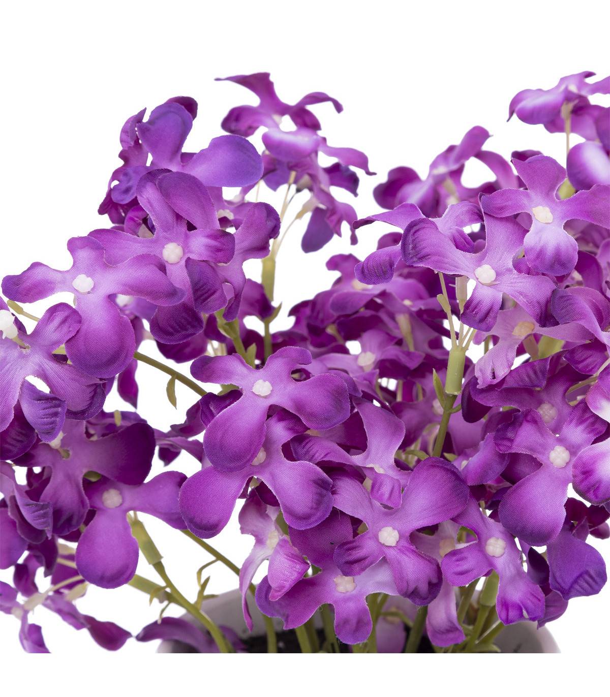 Plante artificielle Violette des bois Pot en céramique blanche H 27 cm - Image 2