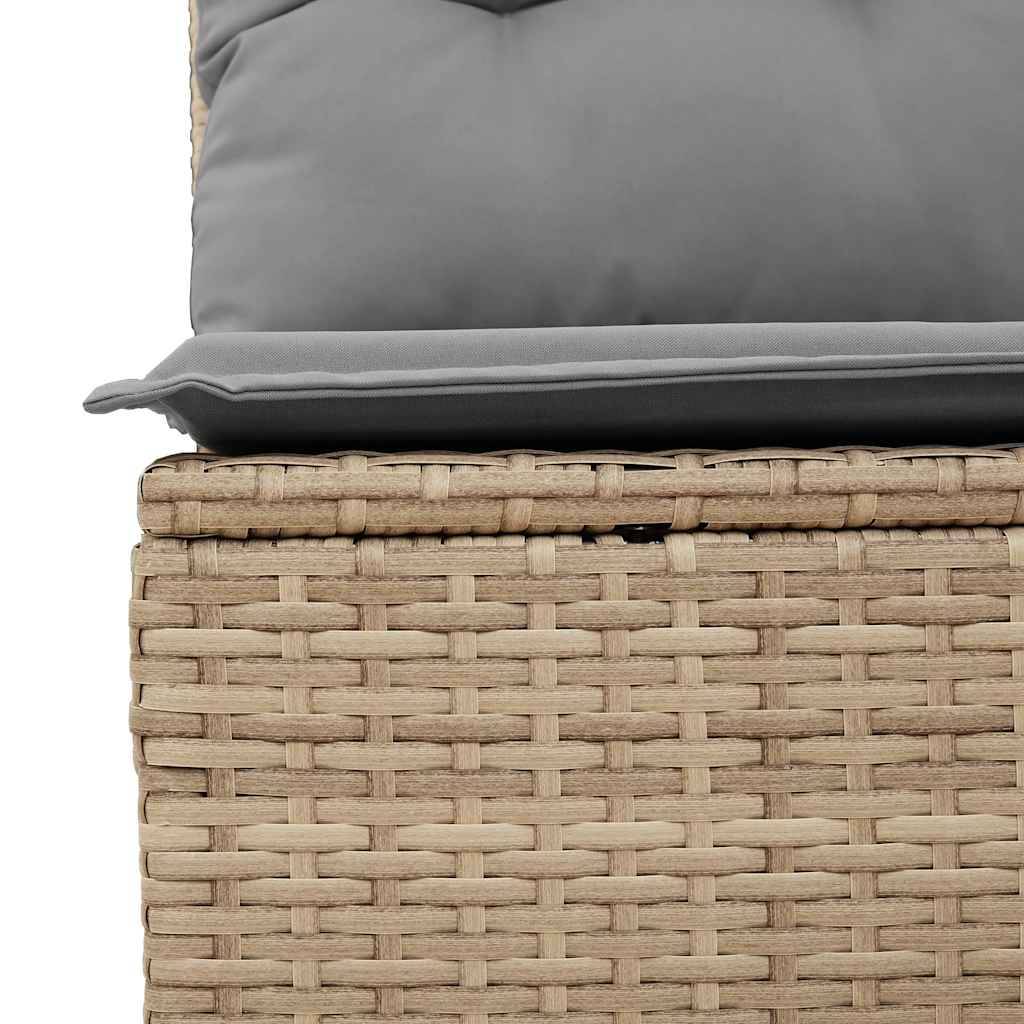 Salon de jardin 6 places beige résine tressée et bois avec rangements et table modulable – ComfortXL Outdoor Living - Image 10