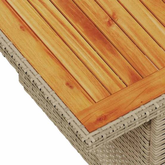 Salon de jardin 6 places beige résine tressée et bois avec rangements et table modulable – ComfortXL Outdoor Living - Image 9