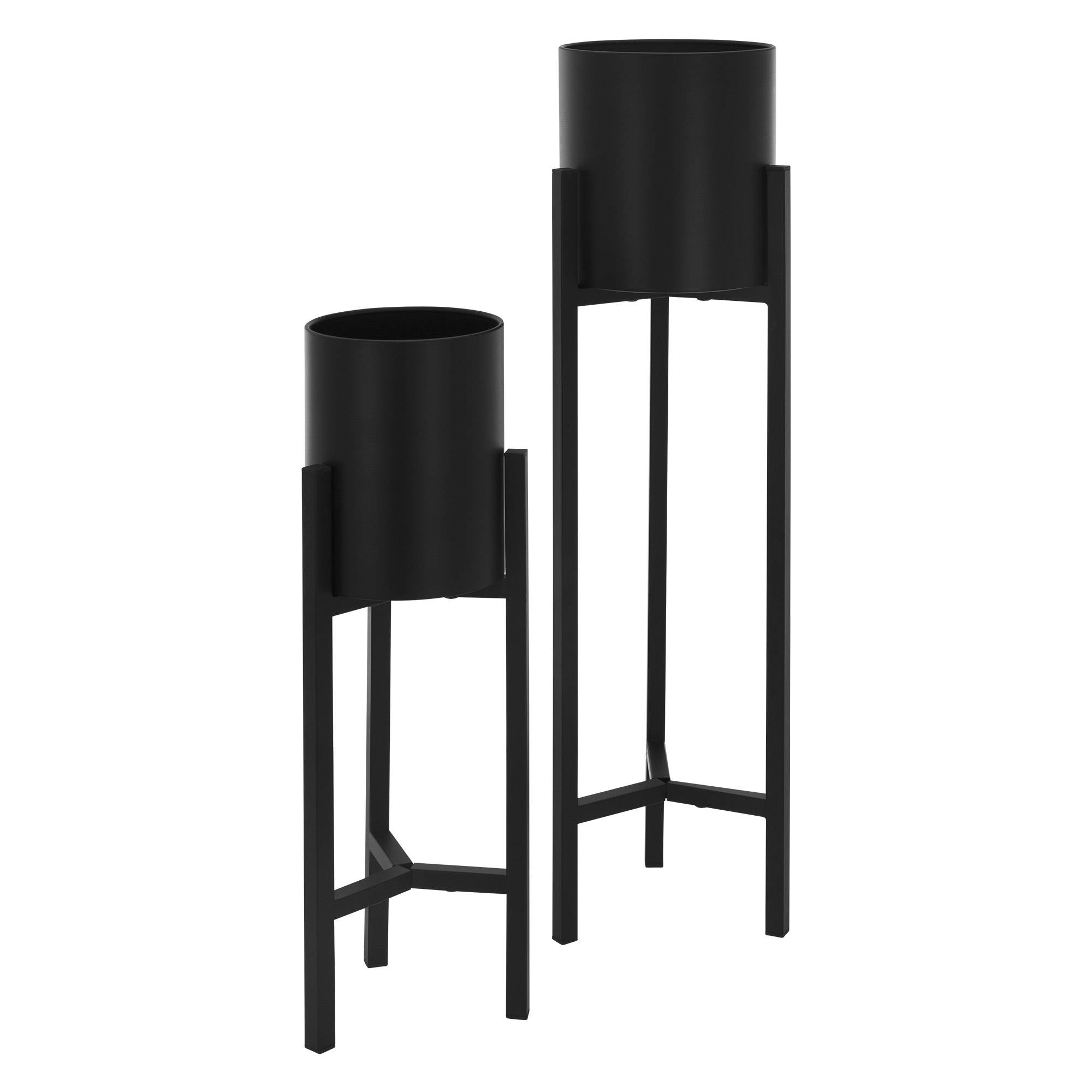 Ml-Design - Set 2x porte-fleurs noir réglable support plantes pot à fleurs design intemporel - Image 1