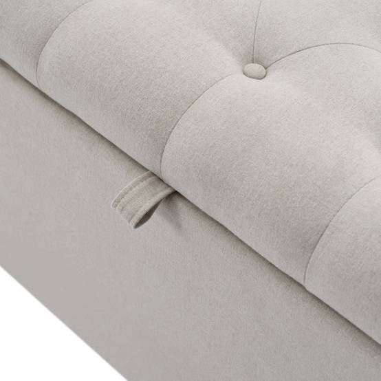 ComfortXL - Banc coffre de rangement en tissu lin rembourré pour chambre salon Gris clair 141 cm – ComfortXL Outdoor Living - Image 6