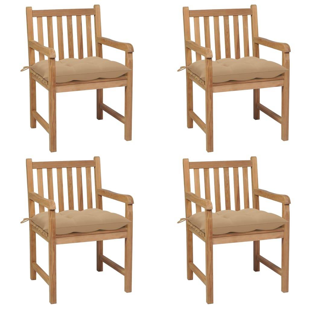 PANGIVO - Chaises de jardin teck beige 58 x 60 x 90 cm - PANGIVO