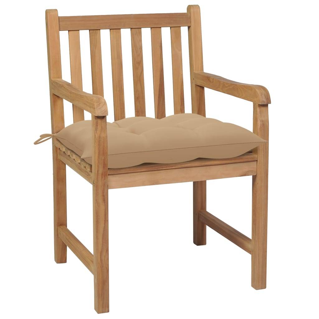 Chaises de jardin teck beige 58 x 60 x 90 cm - PANGIVO - Image 3