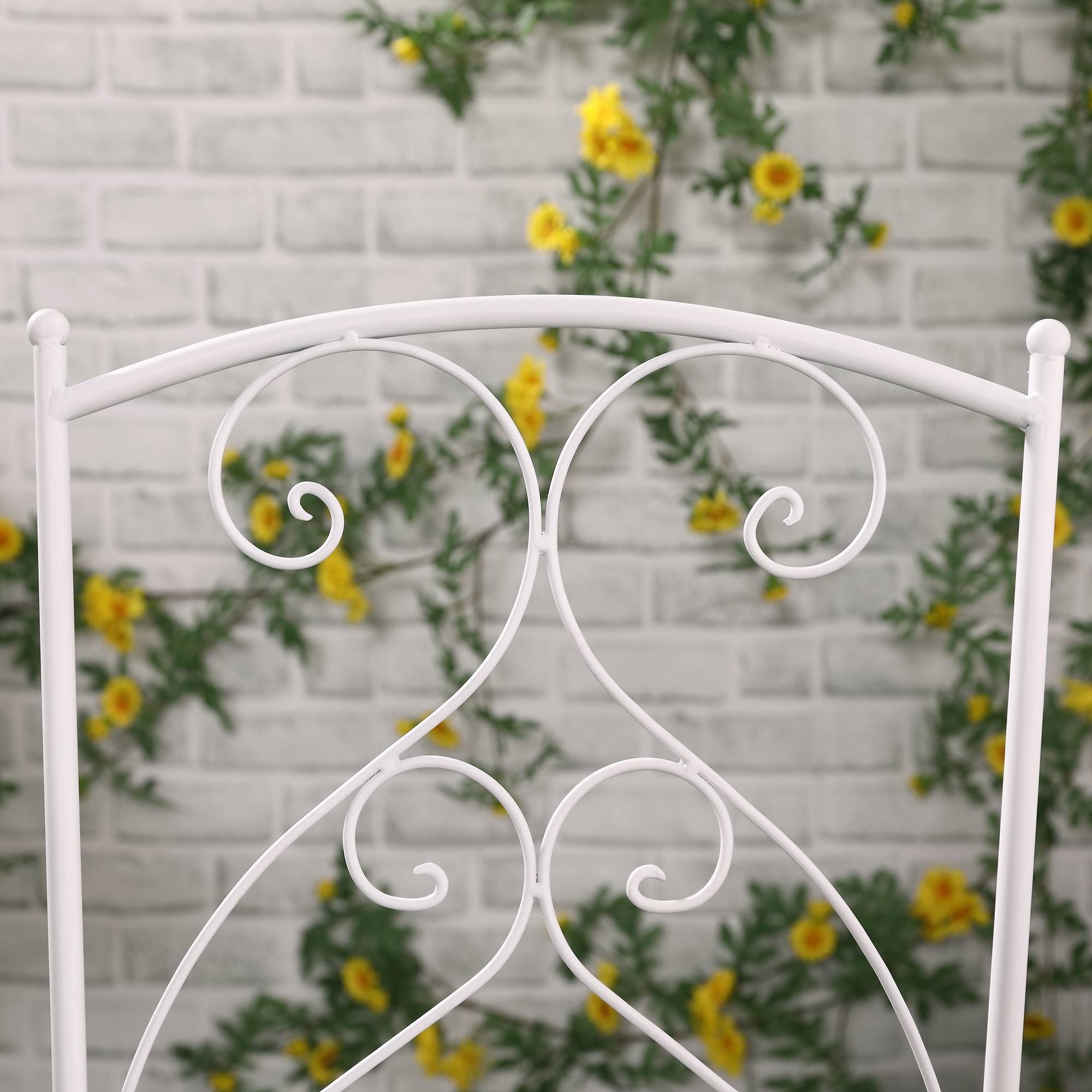 Outsunny - Ensemble de jardin bistro 3 pièces 2 chaises pliantes et table ronde - métal époxy, plateau mosaïque - blanc - Outsunny - Image 6
