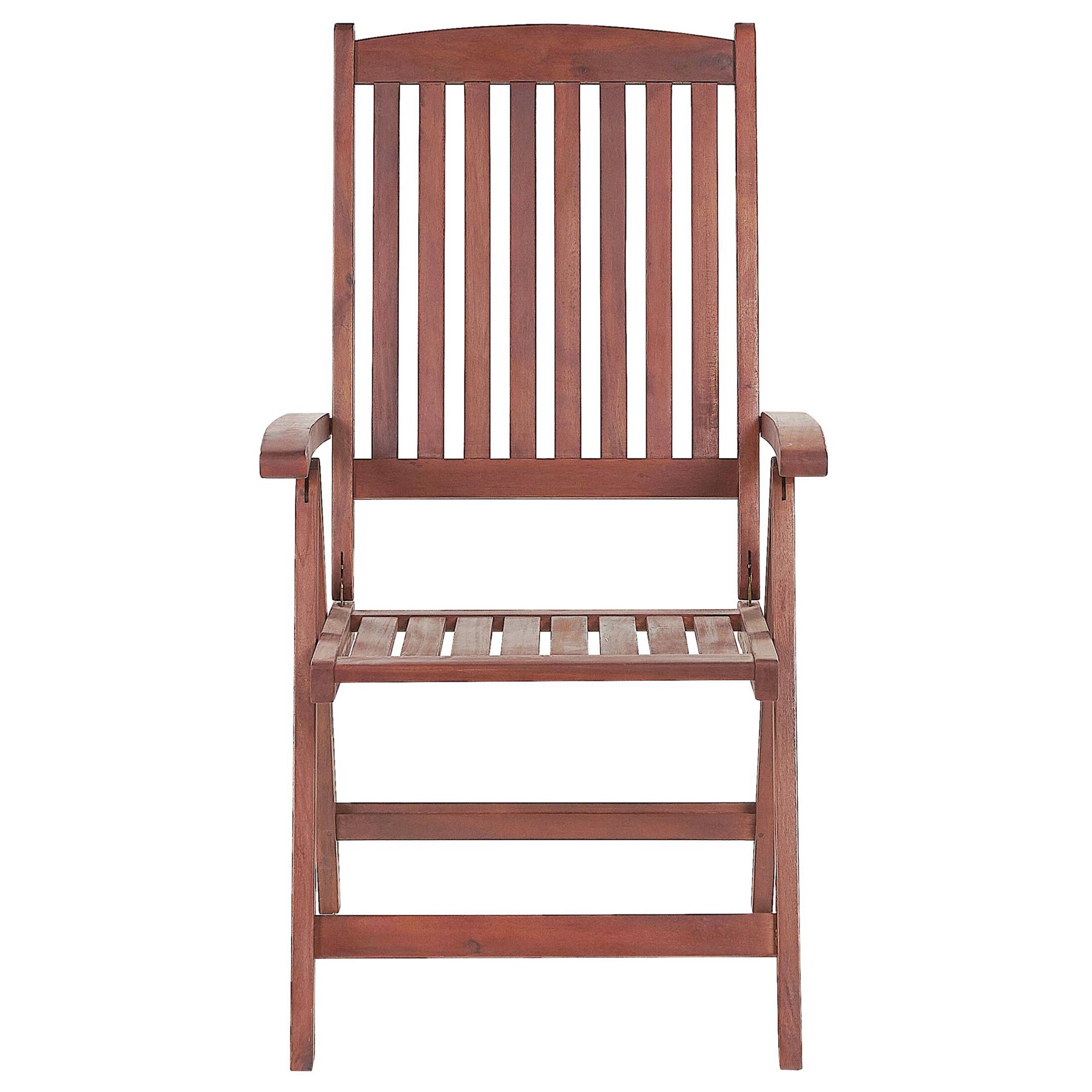 Beliani - Chaise Metteur en Scène Marron en Bois d'Acacia Transat Inclinable Résistant pour Jardin ou Terrasse au Style Méditerranéen - Image 5