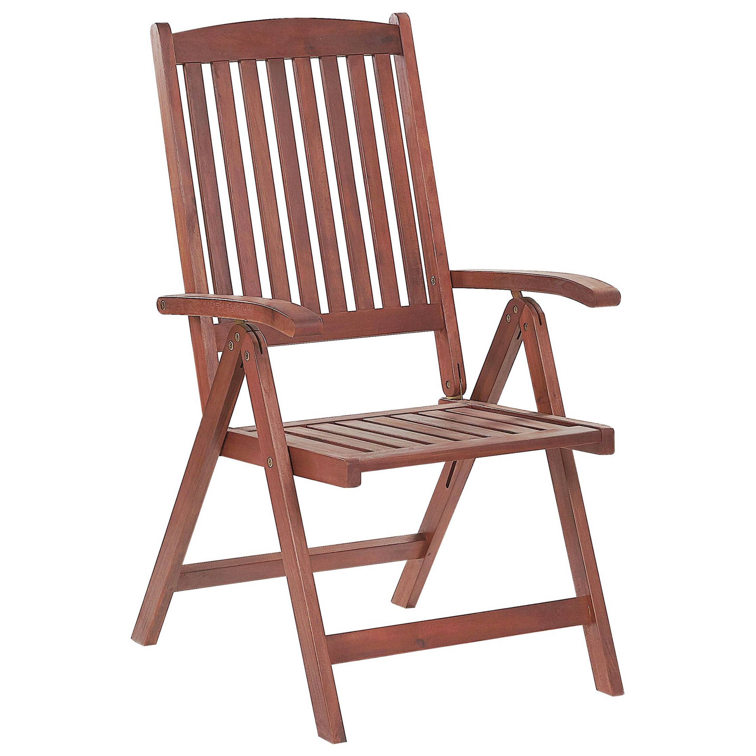 Beliani - Chaise Metteur en Scène Marron en Bois d'Acacia Transat Inclinable Résistant pour Jardin ou Terrasse au Style Méditerranéen - Image 1