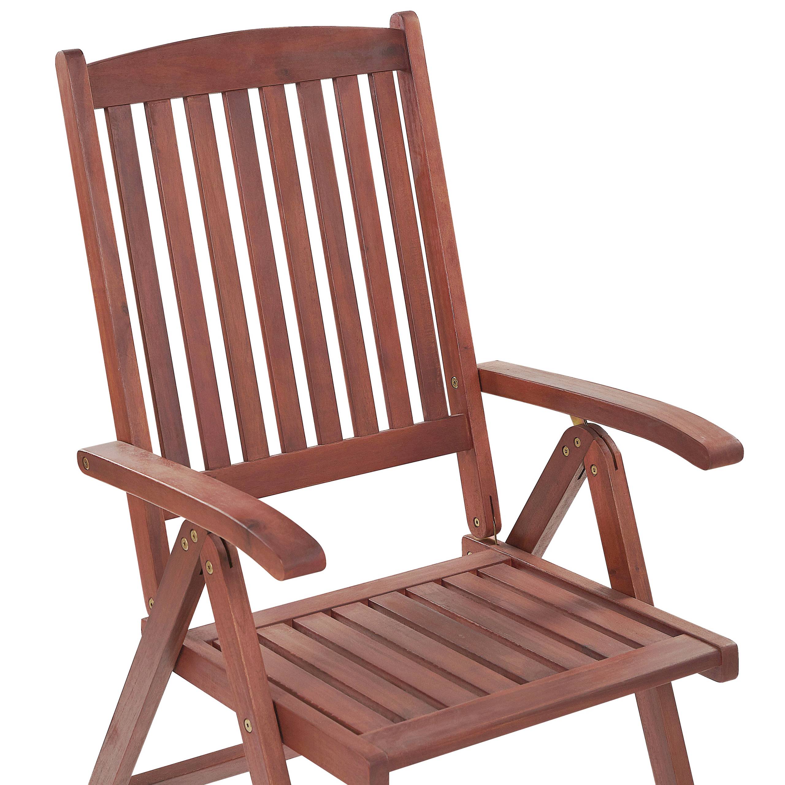 Beliani - Chaise Metteur en Scène Marron en Bois d'Acacia Transat Inclinable Résistant pour Jardin ou Terrasse au Style Méditerranéen - Image 8