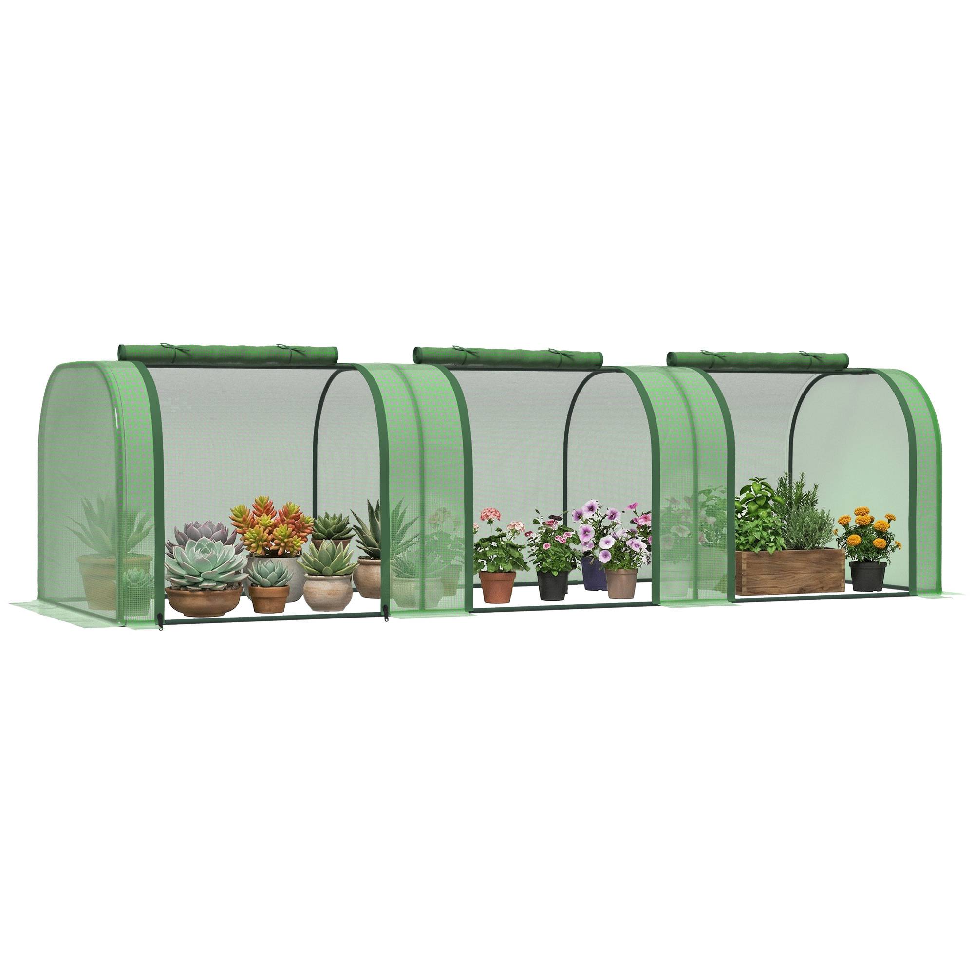 Maison Chic - Mini Serre de Jardin Serre à tomates 3x1x0,8H m Acier PE Haute densité 140 g/m² Anti-UV 3 fenêtres Vert - Image 3
