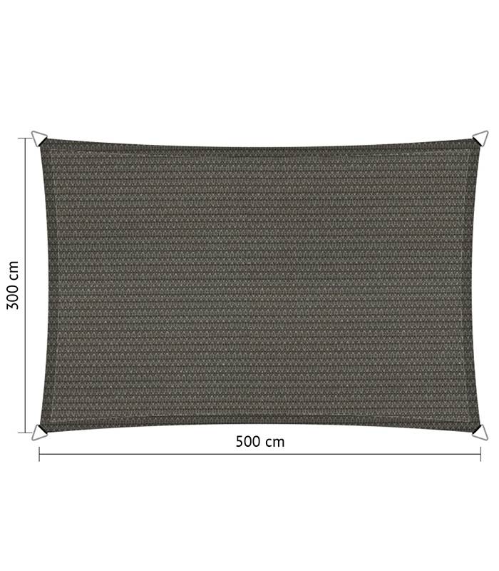 Voile d'ombrage perméable rectangle 3,0 x 5,0 Cool Grey - Shadow Confort - Image 1