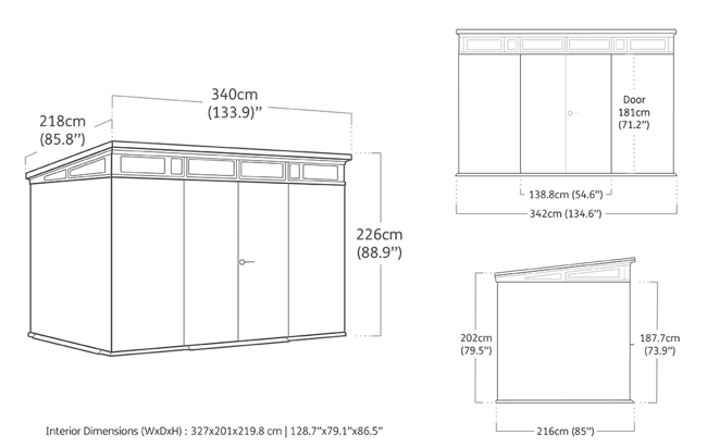 Keter - Abri de jardin Cortina- 7,15 m² - gris - KETER - Image 6