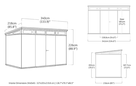 Keter - Abri de jardin Cortina- 7,15 m² - gris - KETER - Image 9