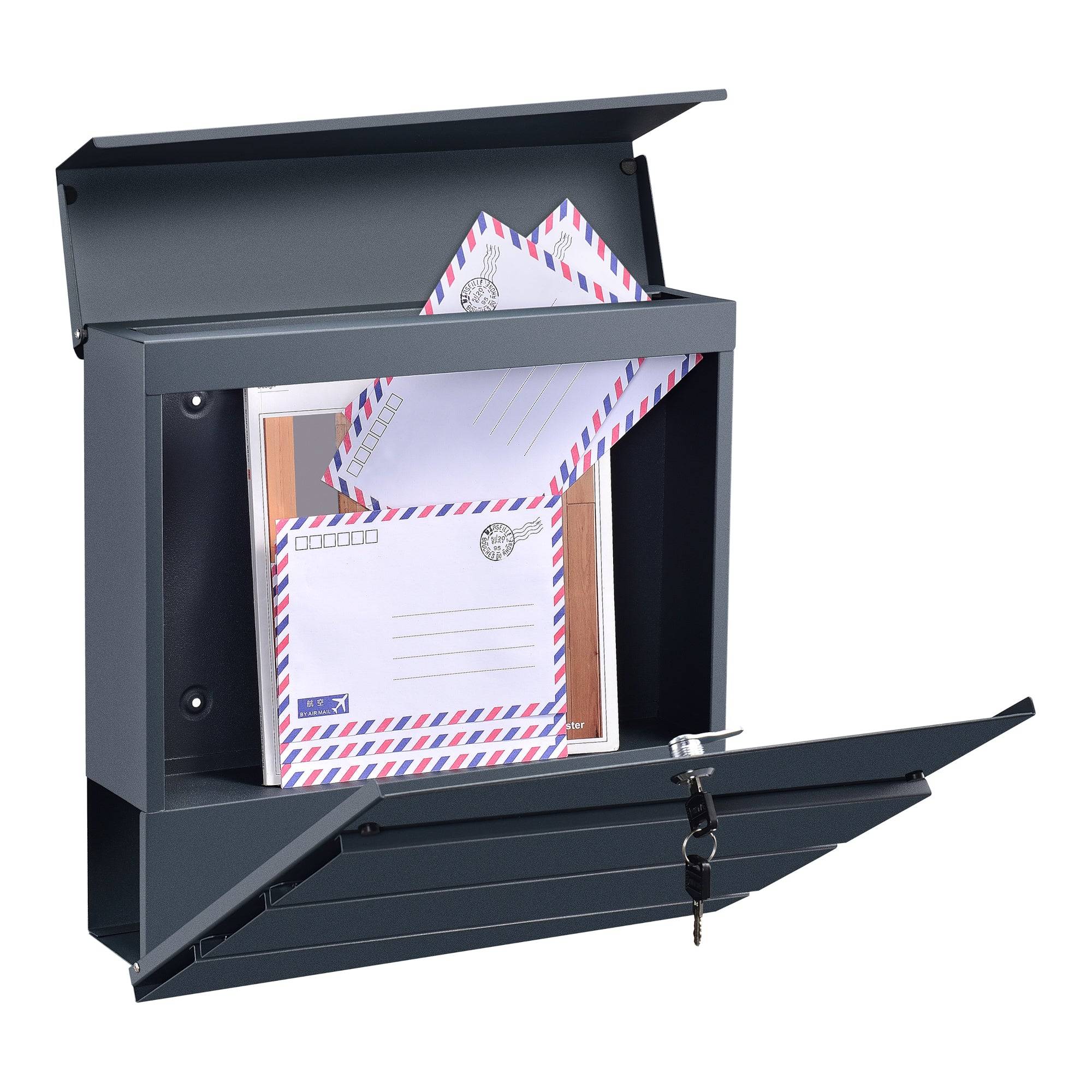 Helloshop26 - Boîte aux lettres acier galvanisé 37x37x11 cm gris anthracite - Image 4