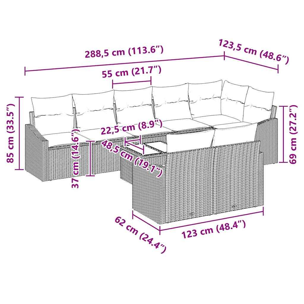Vidaxl - Ensemble de Canapés avec coussin 9 pcs Noir polyrotin vidaXL 3346777 - Image 3