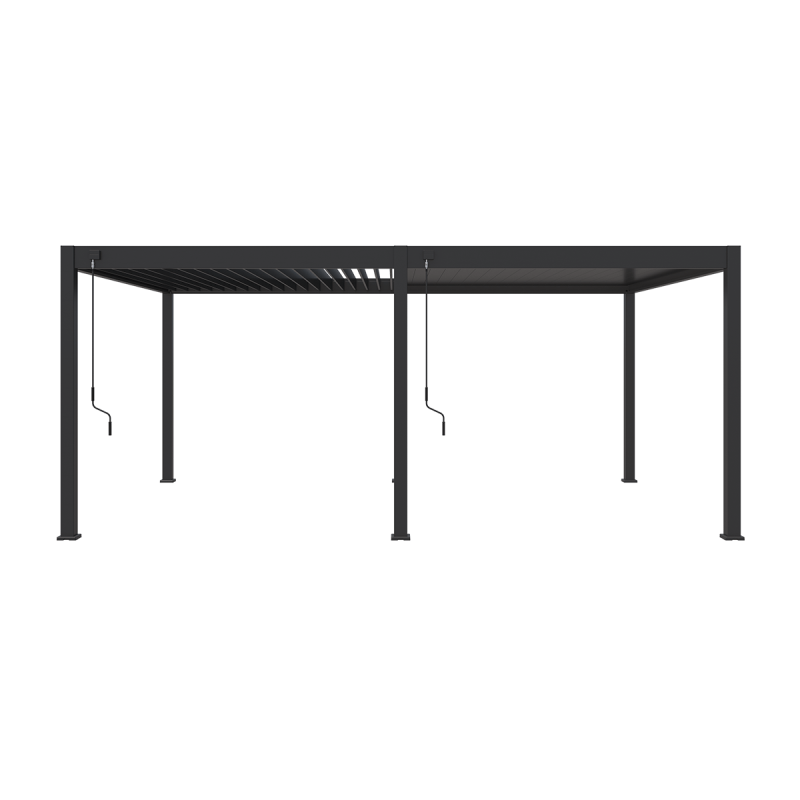 Ombrea - Pergola bioclimatique Ombréa autoportante VS - 4x6M Anthracite + 2 stores - Image 5