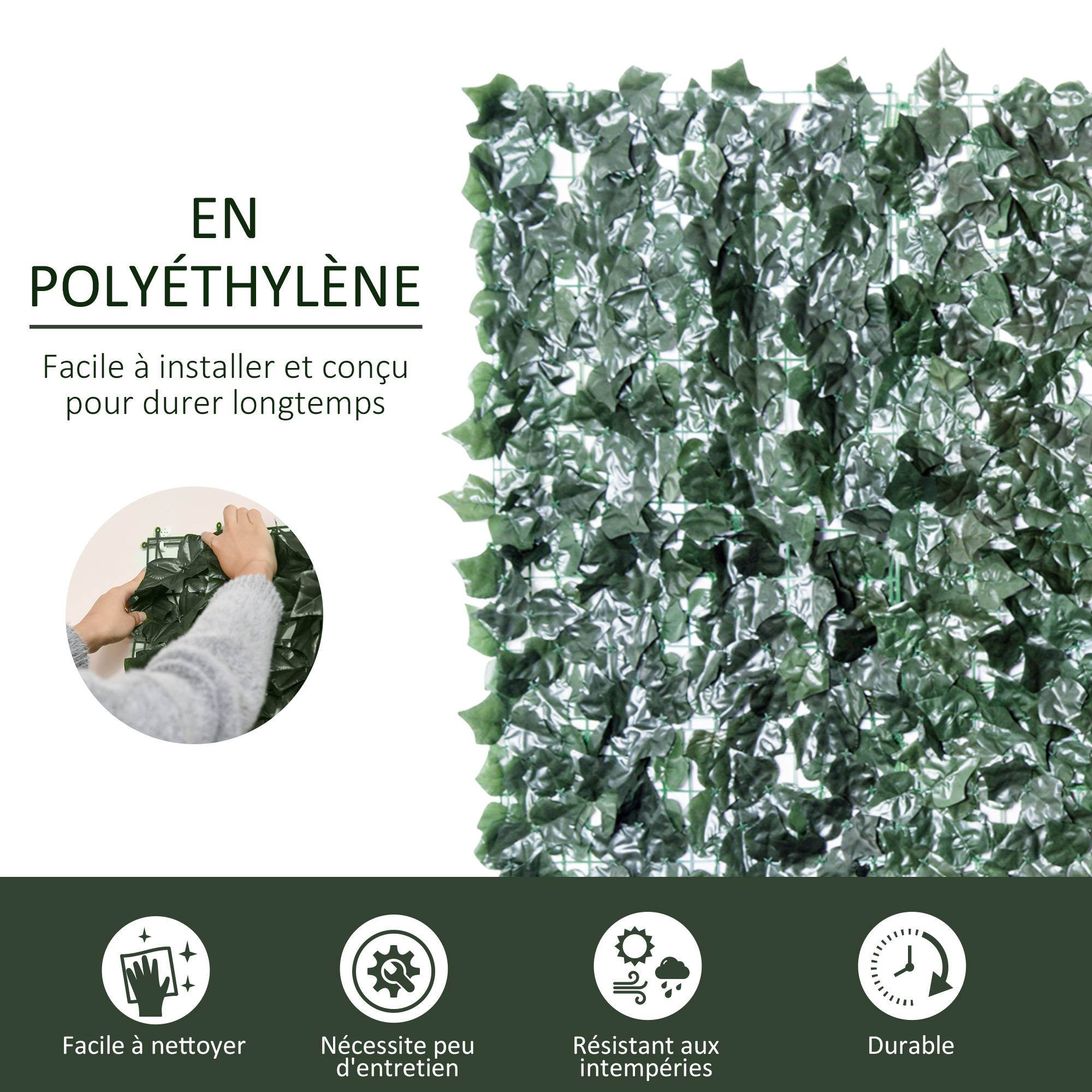 ComfortXL - Haie artificielle brise-vue PE 2,4 x 1 m vert foncé jardin balcon anti-UV - ComfortXL Outdoor Living - Image 5