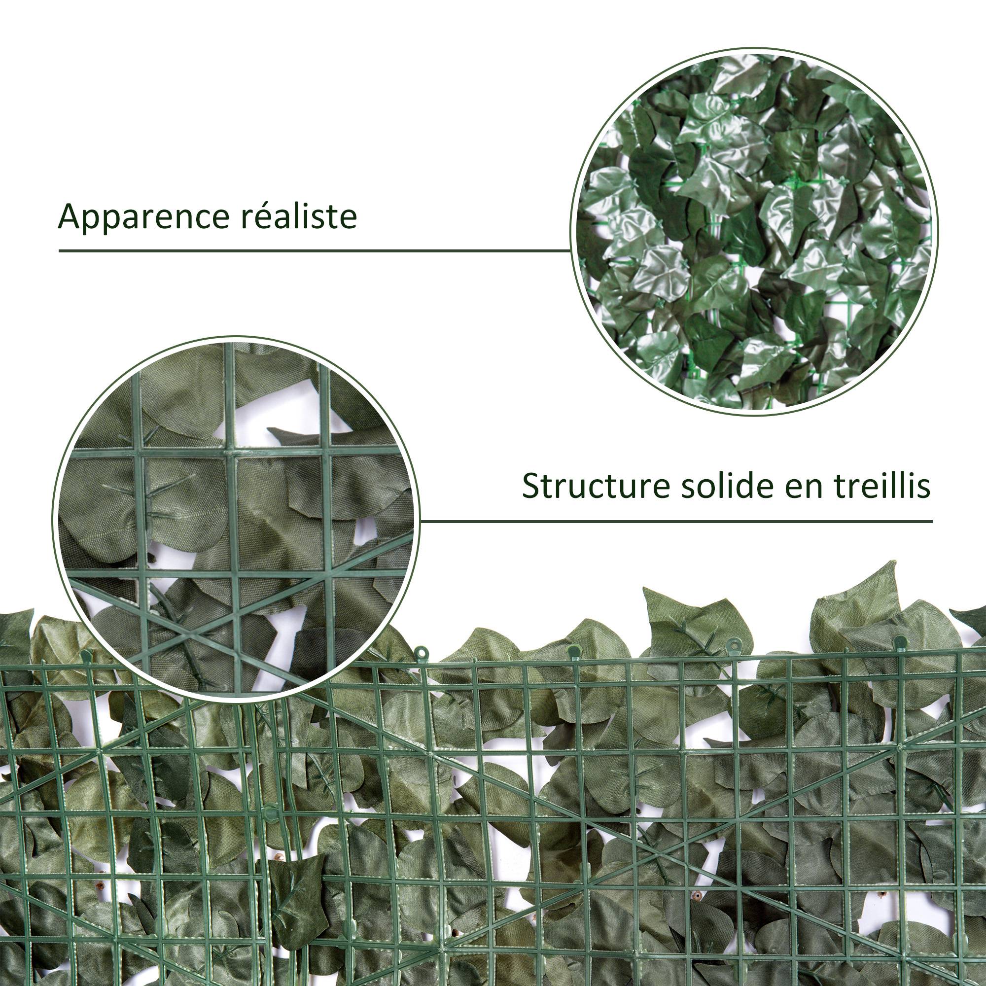 ComfortXL - Haie artificielle brise-vue PE 2,4 x 1 m vert foncé jardin balcon anti-UV - ComfortXL Outdoor Living - Image 7