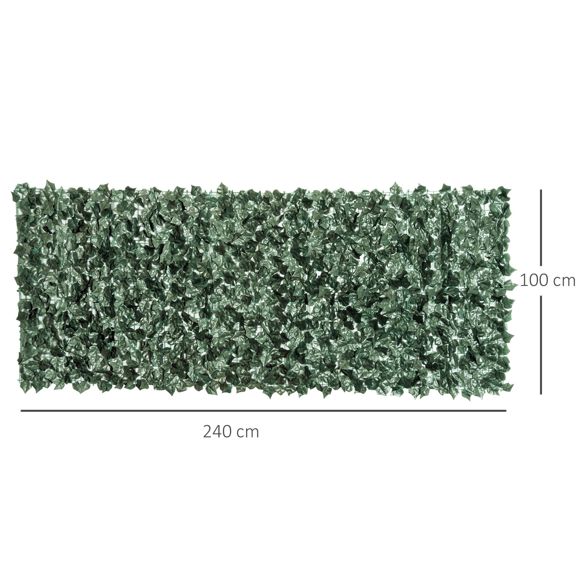 ComfortXL - Haie artificielle brise-vue PE 2,4 x 1 m vert foncé jardin balcon anti-UV - ComfortXL Outdoor Living - Image 4