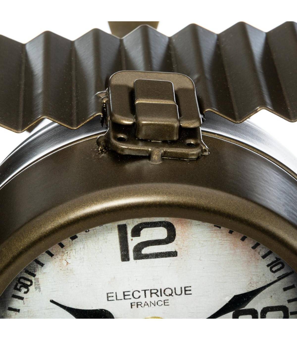 Horloge à poser Avion en métal aspect vieilli déco industrielle - Image 2