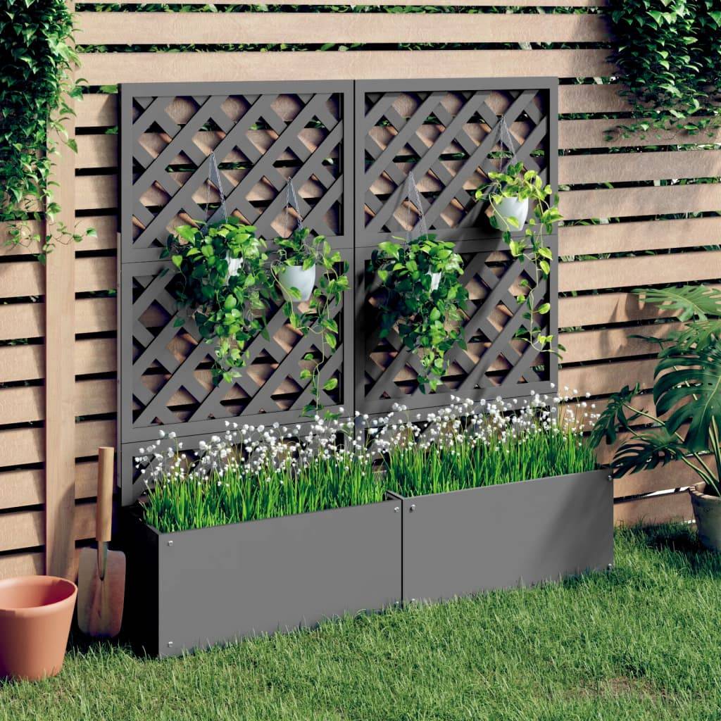 Vidaxl - Jardinières en treillis 2 pcs Gris 65x33x135 cm WPC vidaXL 3154899