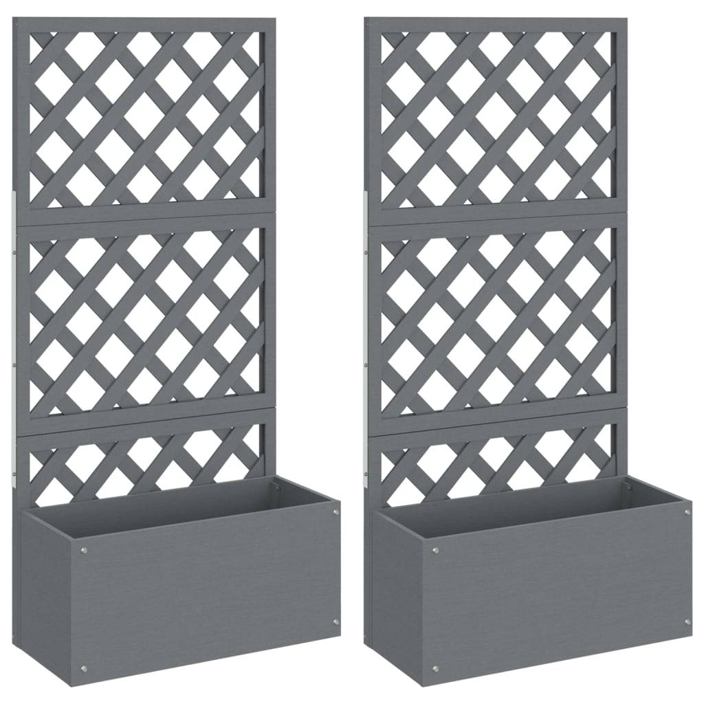 Vidaxl - Jardinières en treillis 2 pcs Gris 65x33x135 cm WPC vidaXL 3154899 - Image 2