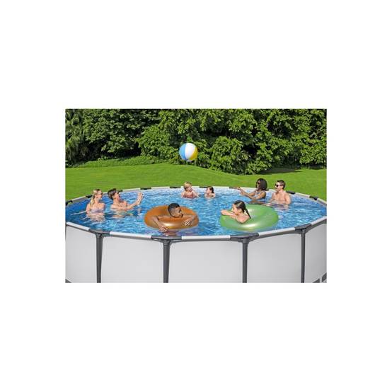 Bestway - Piscine tubulaire Ø 488 x 122 cm BESTWAY hors sol ronde Steel Pro Max™ Pompe Echelle Bache et filtre Inclus - Image 3