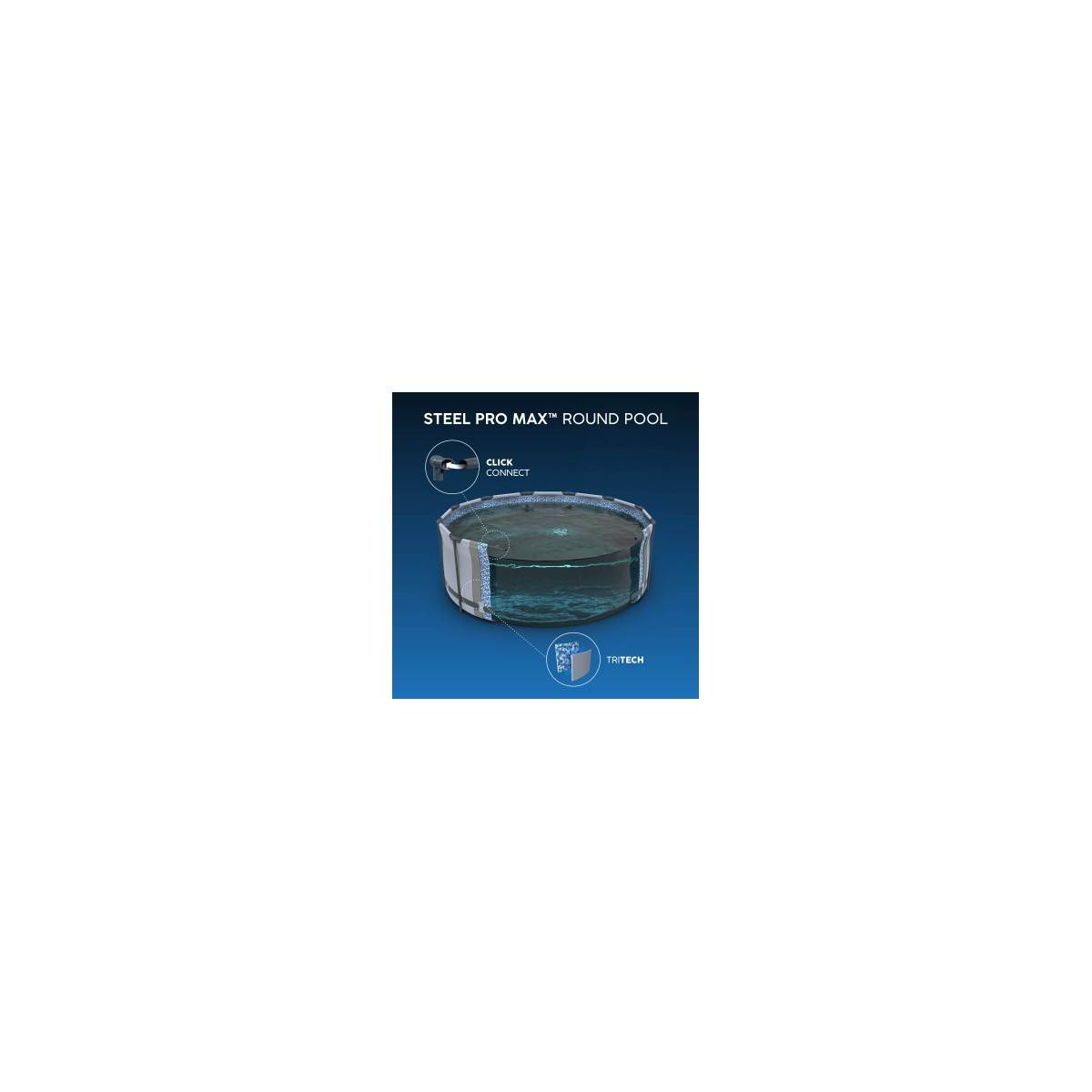 Bestway - Piscine tubulaire Ø 488 x 122 cm BESTWAY hors sol ronde Steel Pro Max™ Pompe Echelle Bache et filtre Inclus - Image 7
