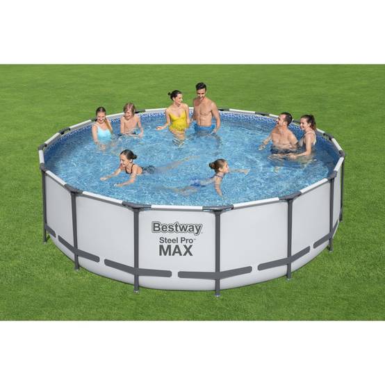 Bestway - Piscine tubulaire Ø 488 x 122 cm BESTWAY hors sol ronde Steel Pro Max™ Pompe Echelle Bache et filtre Inclus - Image 4