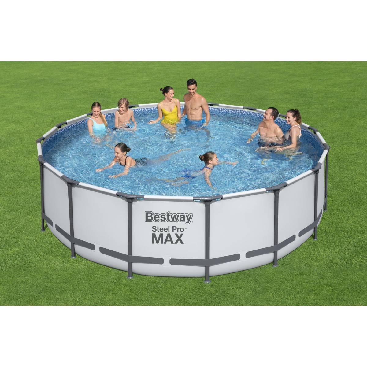 Bestway - Piscine tubulaire Ø 488 x 122 cm BESTWAY hors sol ronde Steel Pro Max™ Pompe Echelle Bache et filtre Inclus - Image 4